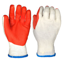 Construction 7G/10G Poly/cotton Knit Laminated Latex Rubber Palm Coated Gardening Safety Work Gloves